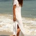 Hemlock Women Beach Kaftan Beach Swimwear Long Smock Dress Embroidered Cover Up Free White Free
